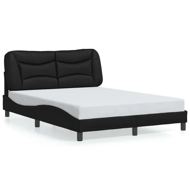 Cadre de lit sans matelas Hvar noir 140x190 cm similicuir
