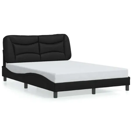 Cadre de lit sans matelas Hvar noir 140x190 cm similicuir