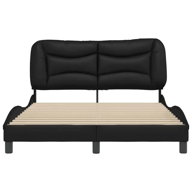 Cadre de lit sans matelas Hvar noir 140x190 cm similicuir