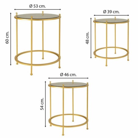 Set di 3 tavoli Alexandra House Living Oro 53 x 60 x 53 cm