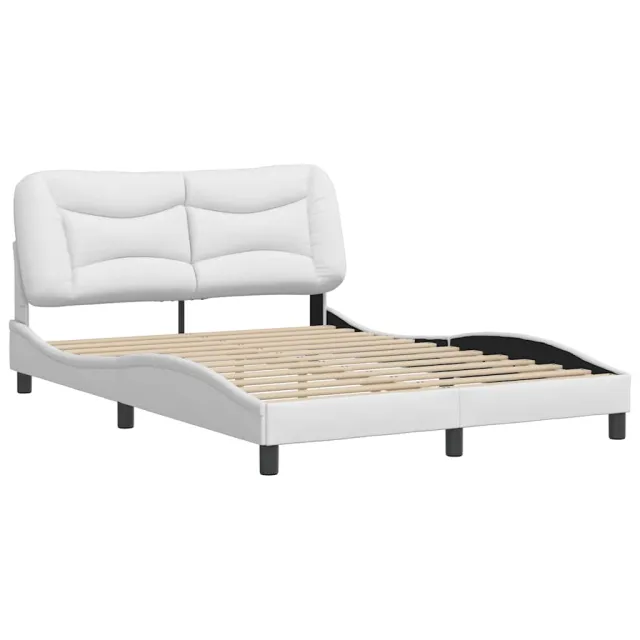 Cadre de lit sans matelas Hvar blanc 140x190 cm similicuir