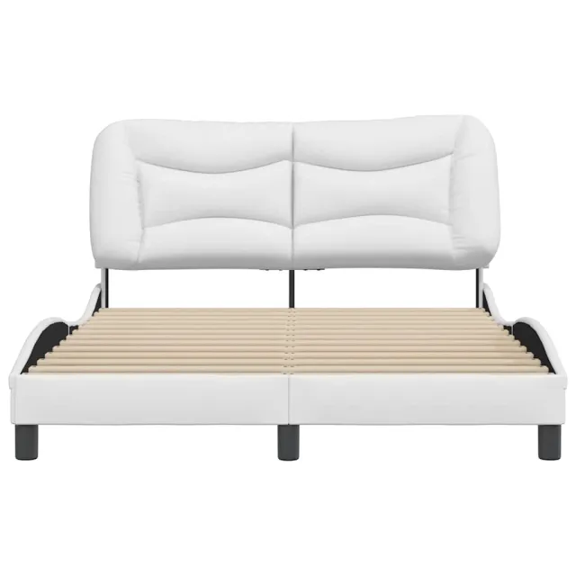 Cadre de lit sans matelas Hvar blanc 140x190 cm similicuir