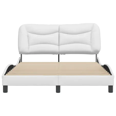 Cadre de lit sans matelas Hvar blanc 140x190 cm similicuir