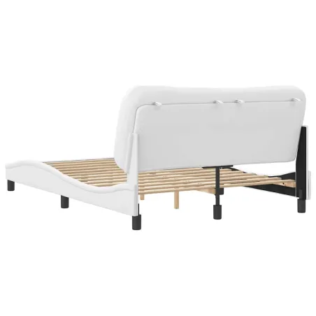 Cadre de lit sans matelas Hvar blanc 140x190 cm similicuir