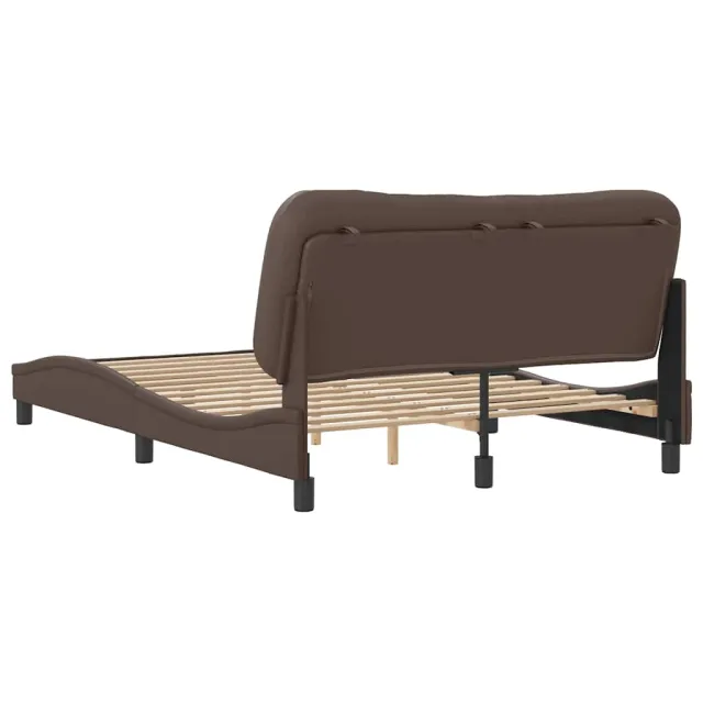 Cadre de lit sans matelas Hvar marron 140x190 cm similicuir