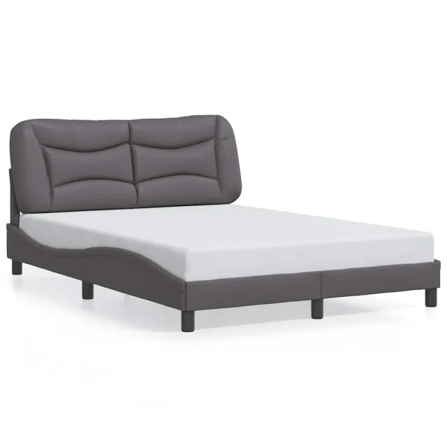 Cadre de lit sans matelas Hvar gris 140x190 cm similicuir