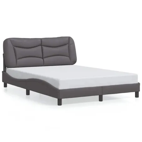 Cadre de lit sans matelas Hvar gris 140x190 cm similicuir
