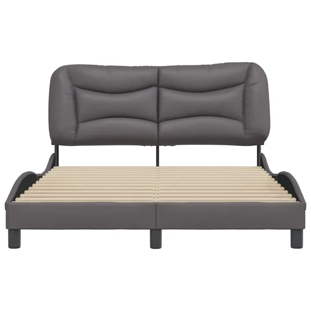 Cadre de lit sans matelas Hvar gris 140x190 cm similicuir