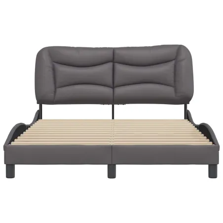 Cadre de lit sans matelas Hvar gris 140x190 cm similicuir