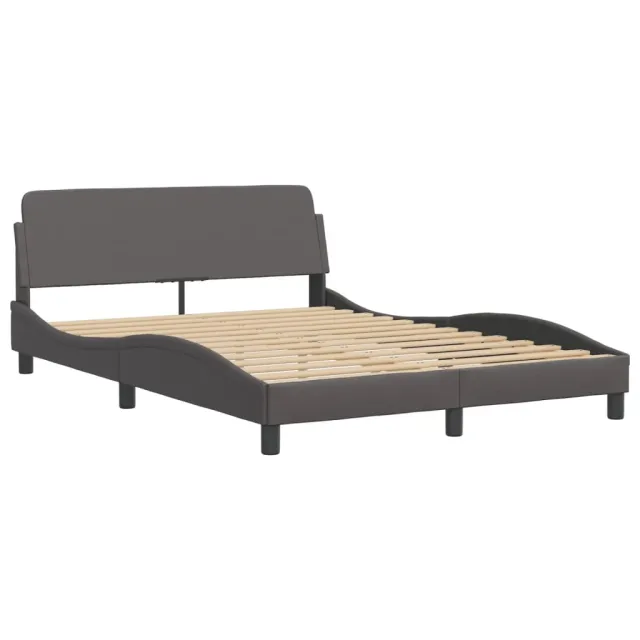 Cadre de lit sans matelas Hvar gris 140x190 cm similicuir