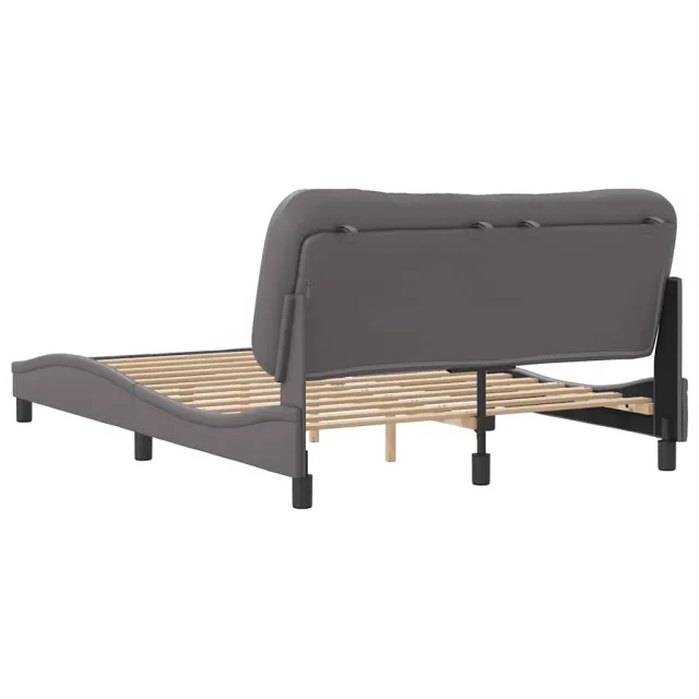 Cadre de lit sans matelas Hvar gris 140x190 cm similicuir