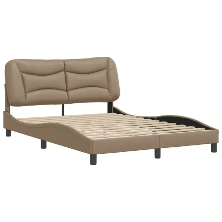 Cadre de lit sans matelas Hvar cappuccino 140x190 cm similicuir