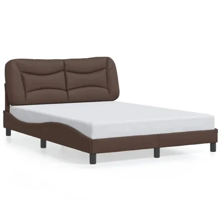 Cadre de lit sans matelas Hvar marron 140x200 cm similicuir 2