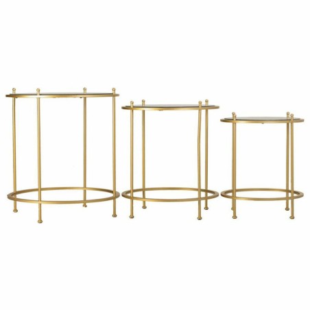 Set of 3 tables Alexandra House Living Gold 53 x 60 x 53 cm