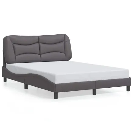 Cadre de lit sans matelas Hvar gris 140x200 cm similicuir 2