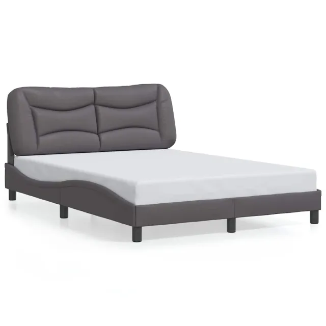 Cadre de lit sans matelas Hvar gris 140x200 cm similicuir