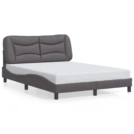 Cadre de lit sans matelas Hvar gris 140x200 cm similicuir