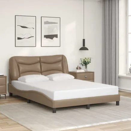 VidaXL Cadre de lit sans matelas Hvar cappuccino 140x200 cm similicuir