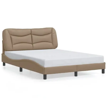 VidaXL Cadre de lit sans matelas Hvar cappuccino 140x200 cm similicuir