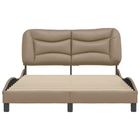 VidaXL Cadre de lit sans matelas Hvar cappuccino 140x200 cm similicuir