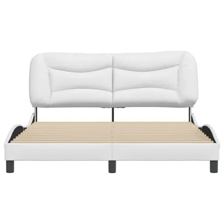 Cadre de lit sans matelas Hvar blanc 160x200 cm similicuir