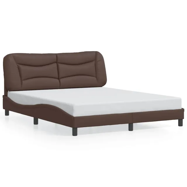 Cadre de lit sans matelas Hvar marron 160x200 cm similicuir