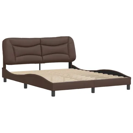 Cadre de lit sans matelas Hvar marron 160x200 cm similicuir