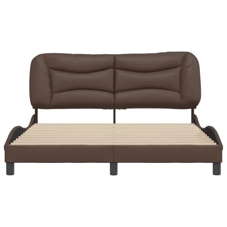 Cadre de lit sans matelas Hvar marron 160x200 cm similicuir