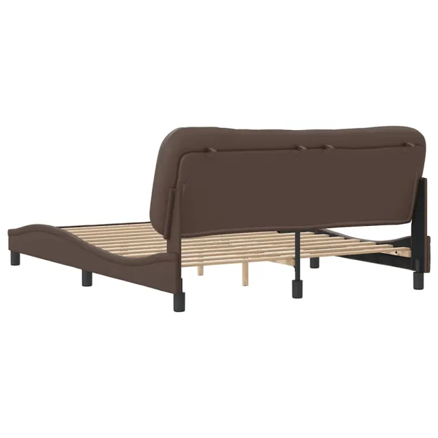 Cadre de lit sans matelas Hvar marron 160x200 cm similicuir