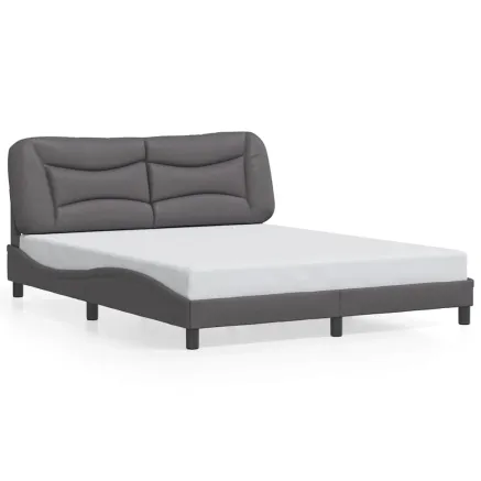 Cadre de lit sans matelas Hvar gris 160x200 cm similicuir 2
