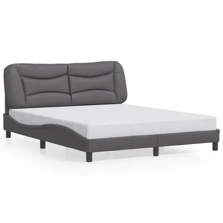 Cadre de lit sans matelas Hvar gris 160x200 cm similicuir