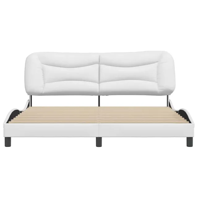 Cadre de lit sans matelas Hvar blanc 180x200 cm similicuir