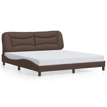 Cadre de lit sans matelas Hvar marron 180x200 cm similicuir 2