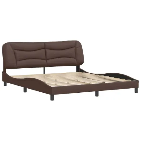 Cadre de lit sans matelas Hvar marron 180x200 cm similicuir