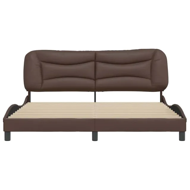 Cadre de lit sans matelas Hvar marron 180x200 cm similicuir