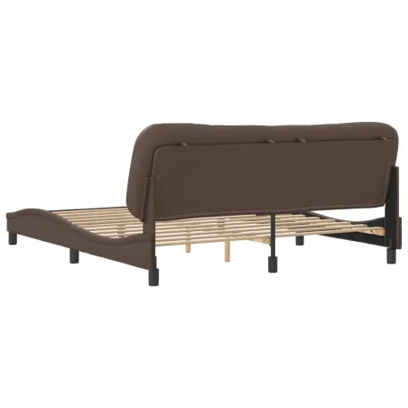 Cadre de lit sans matelas Hvar marron 180x200 cm similicuir