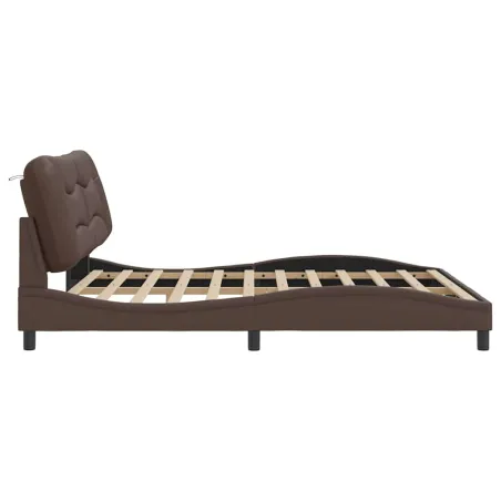 Cadre de lit sans matelas Hvar marron 180x200 cm similicuir
