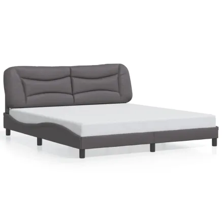 Cadre de lit sans matelas Hvar gris 180x200 cm similicuir 2