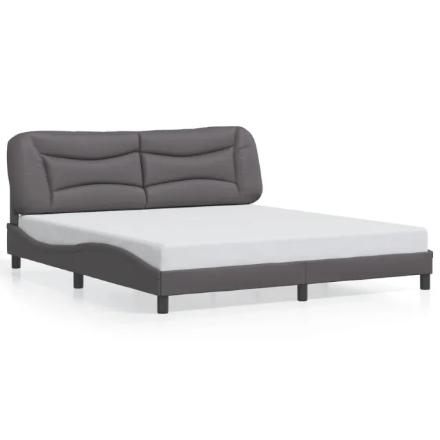 Cadre de lit sans matelas Hvar gris 180x200 cm similicuir