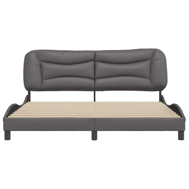 Cadre de lit sans matelas Hvar gris 180x200 cm similicuir