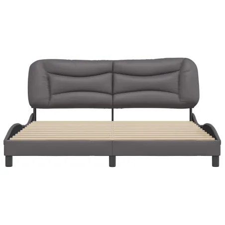 Cadre de lit sans matelas Hvar gris 180x200 cm similicuir
