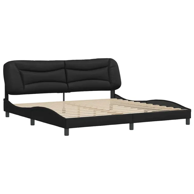 Cadre de lit sans matelas Hvar noir 200x200 cm similicuir