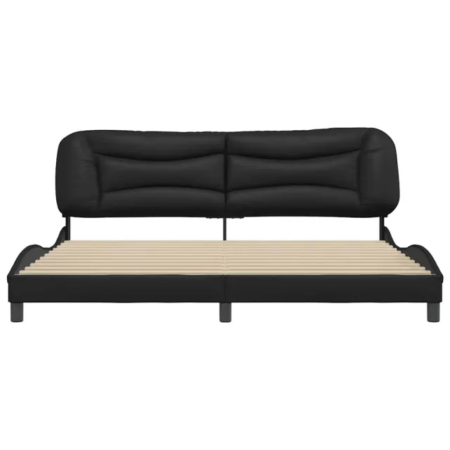 Cadre de lit sans matelas Hvar noir 200x200 cm similicuir