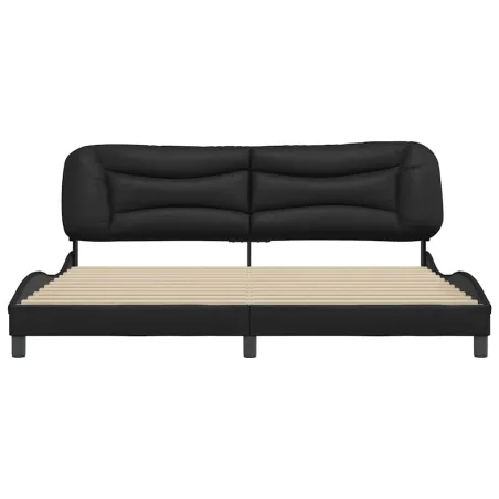 Cadre de lit sans matelas Hvar noir 200x200 cm similicuir