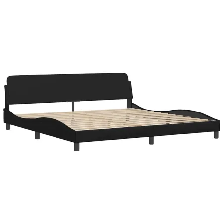 Cadre de lit sans matelas Hvar noir 200x200 cm similicuir