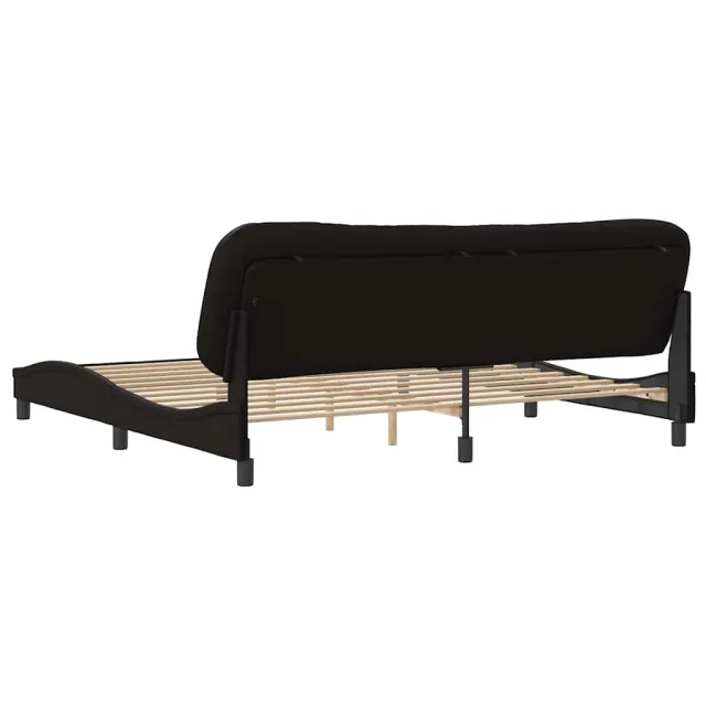 Cadre de lit sans matelas Hvar noir 200x200 cm similicuir