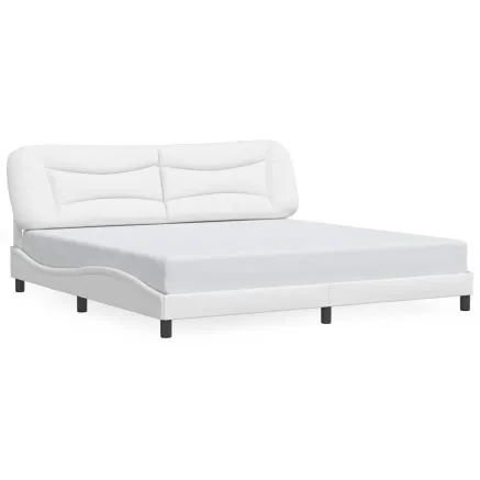 Cadre de lit sans matelas Hvar blanc 200x200 cm similicuir 2