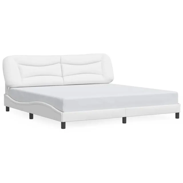 Cadre de lit sans matelas Hvar blanc 200x200 cm similicuir