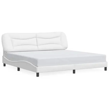 Cadre de lit sans matelas Hvar blanc 200x200 cm similicuir