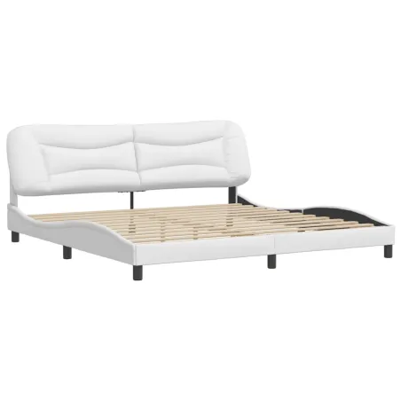 Cadre de lit sans matelas Hvar blanc 200x200 cm similicuir